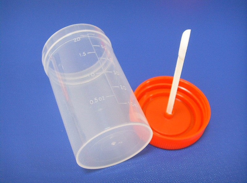 Disposable Plastic Stool Cup Container with Screw Cap